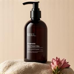 Bottiglia in vetro scuro di olio per il corpo